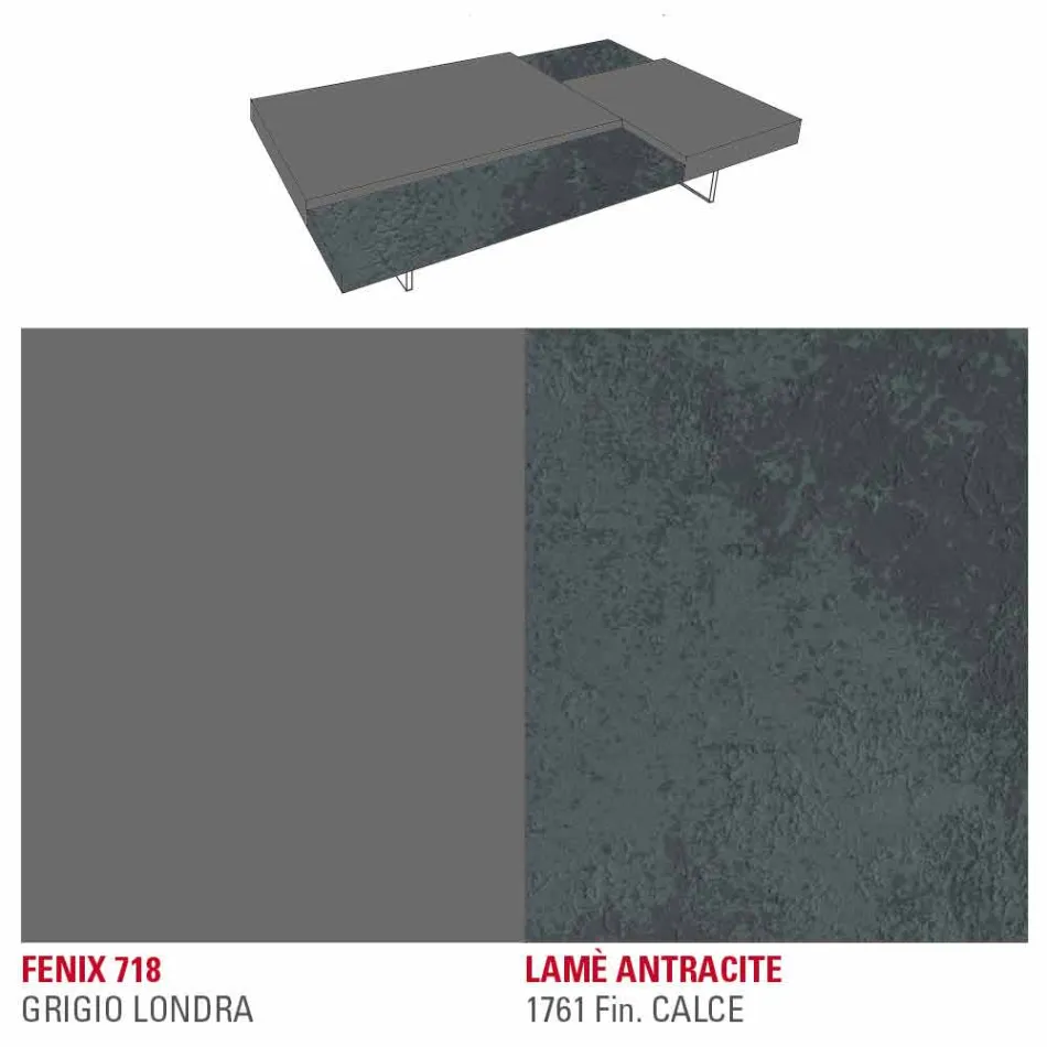 Masuta de cafea Fenix cu picioare transparente Made in Italy - Justin Viadurini