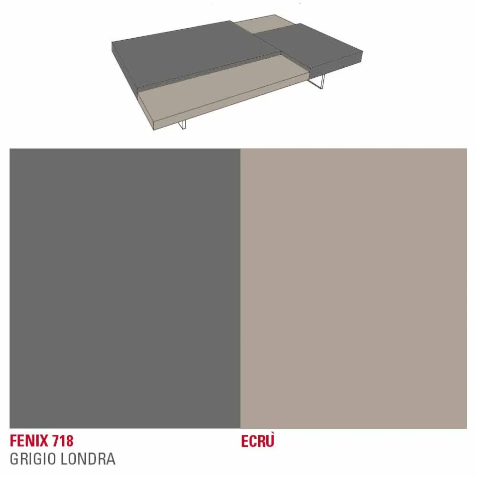 Masuta de cafea Fenix cu picioare transparente Made in Italy - Justin Viadurini