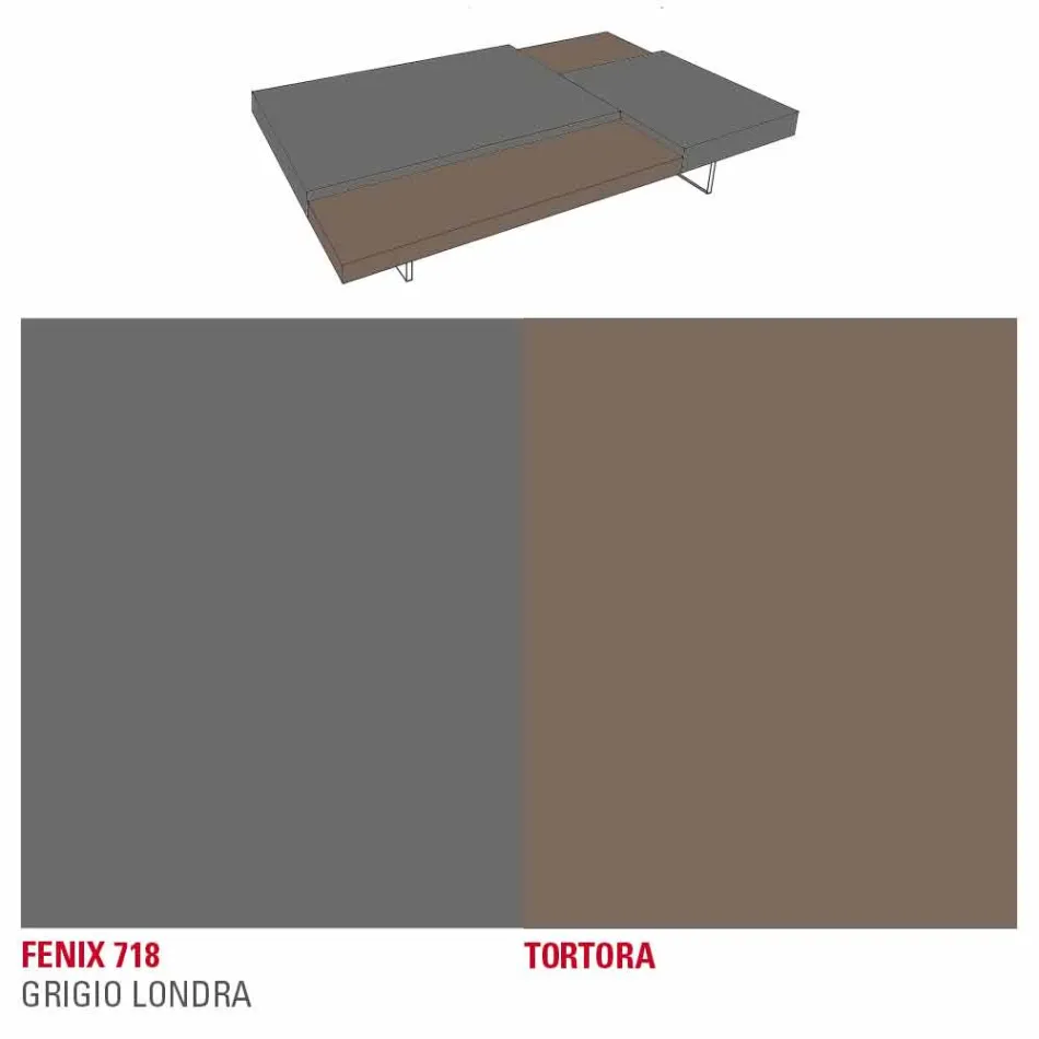 Masuta de cafea Fenix cu picioare transparente Made in Italy - Justin Viadurini