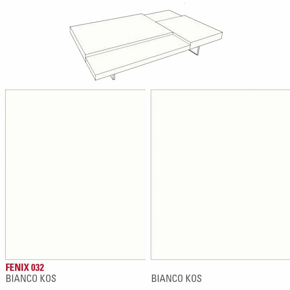 Masuta de cafea Fenix cu picioare transparente Made in Italy - Justin Viadurini