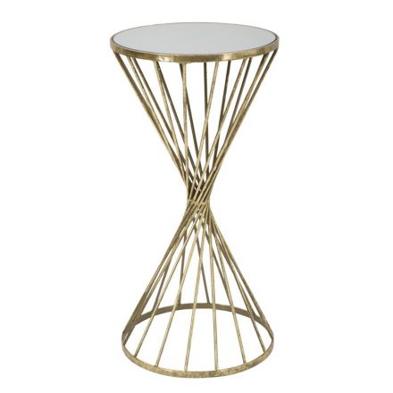 Masuta de cafea din fier aurit cu oglinda - cais Viadurini