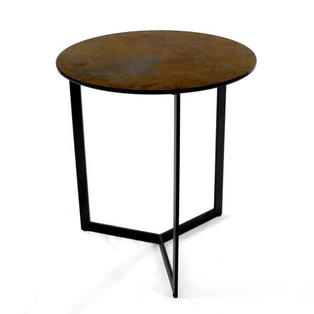 Masuta de cafea din gresie cu baza din otel Made in Italy - Aspira Viadurini