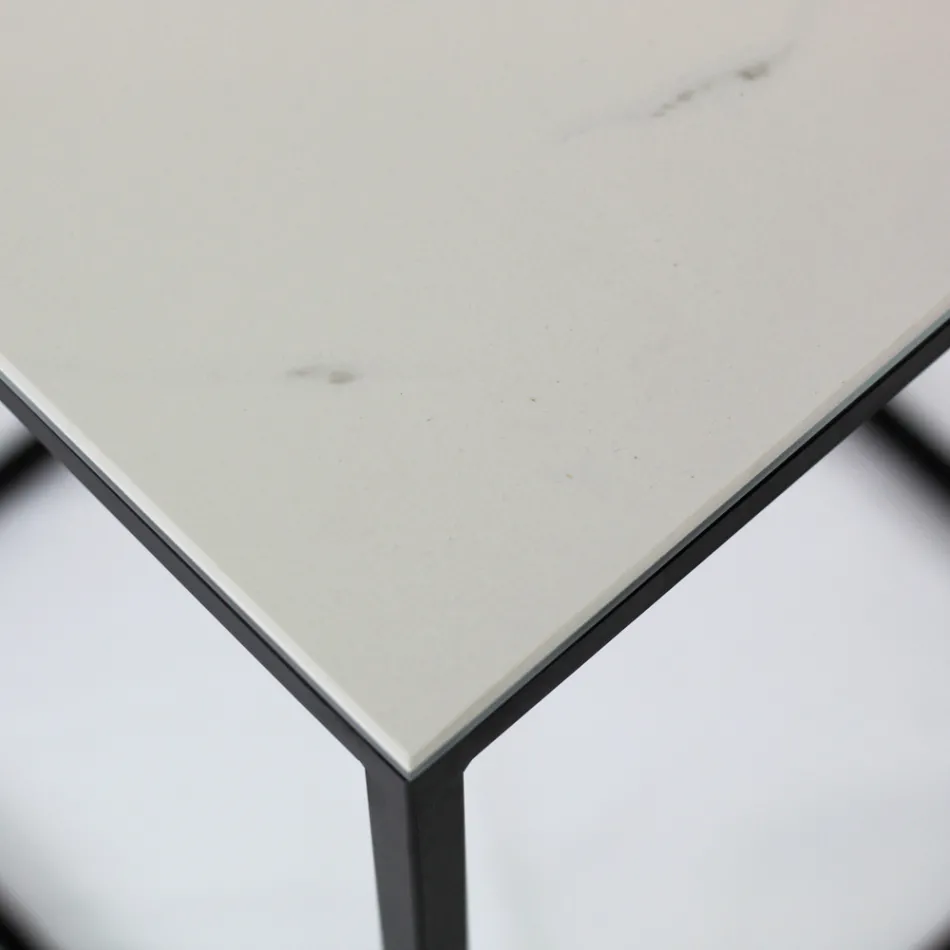 Masuta de cafea din gresie si baza din otel Made in Italy - Birba Viadurini