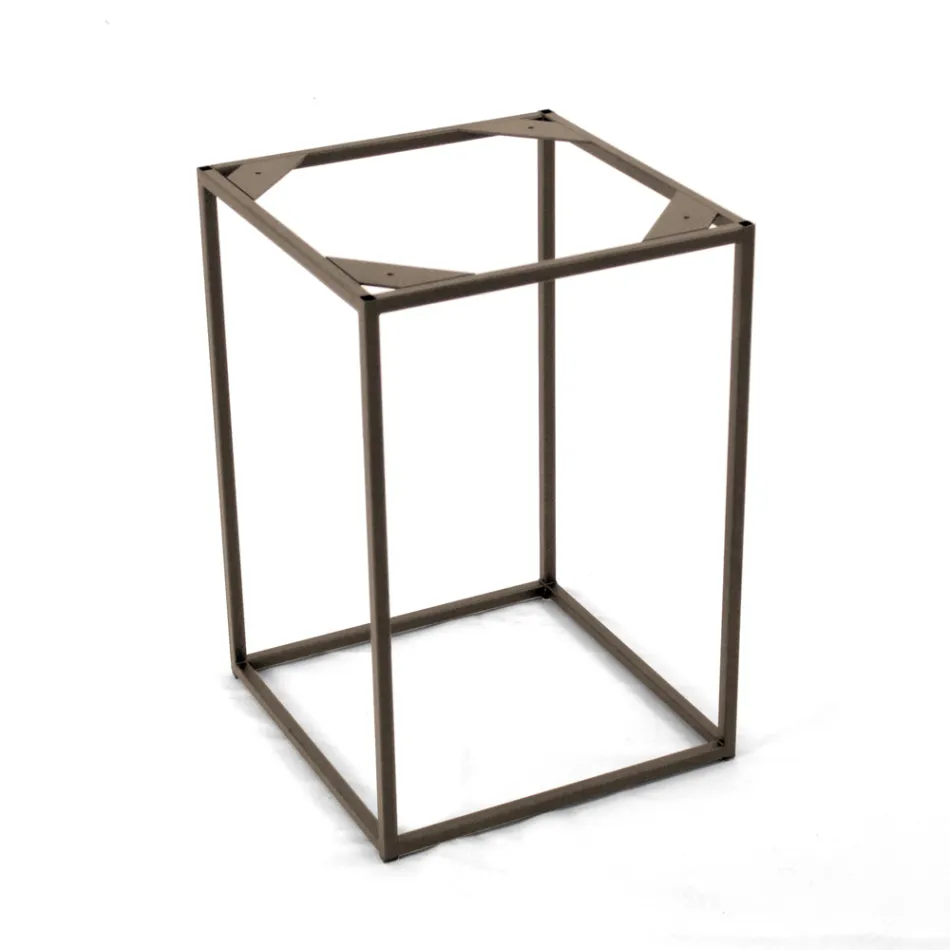 Masuta de cafea din gresie si baza din otel Made in Italy - Birba Viadurini