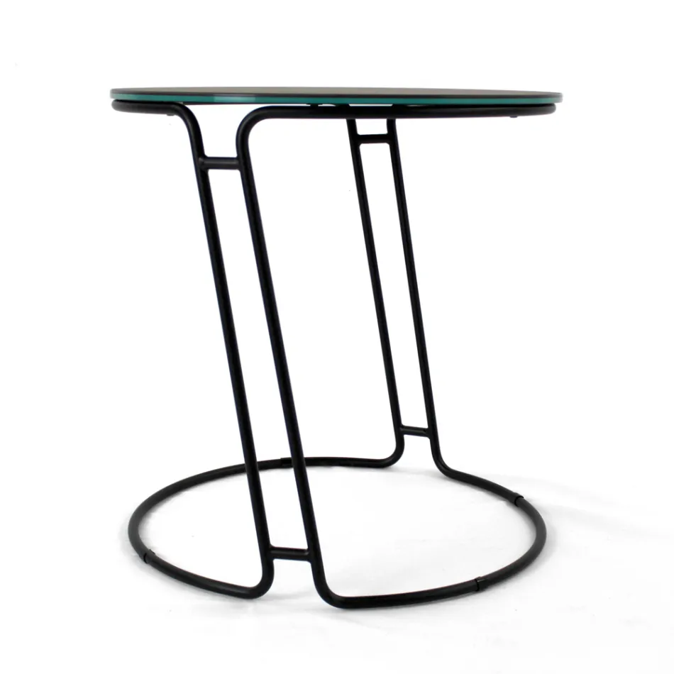 Masuta de cafea din portelan Grès si baza rotunda Made in Italy - Tullia Viadurini