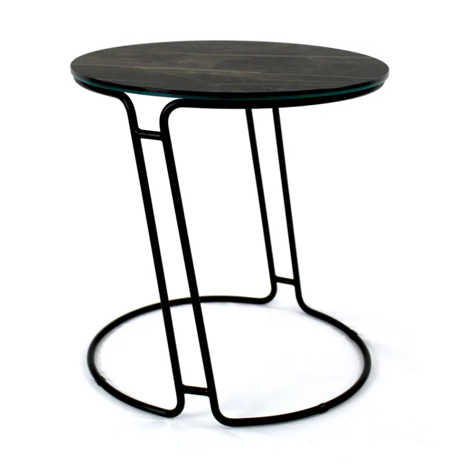 Masuta de cafea din portelan Grès si baza rotunda Made in Italy - Tullia Viadurini