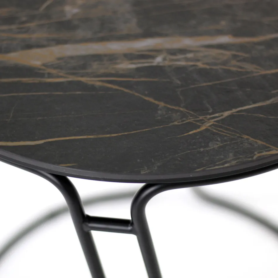 Masuta de cafea din portelan Grès si baza rotunda Made in Italy - Tullia Viadurini