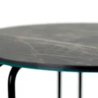 Masuta de cafea din gresie rotunda si baza cu 3 semilune Made in Italy - Arepa Viadurini