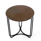 Masuta de cafea din gresie rotunda si baza cu 3 semilune Made in Italy - Arepa Viadurini