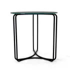 Masuta de cafea din gresie rotunda si baza cu 3 semilune Made in Italy - Arepa Viadurini