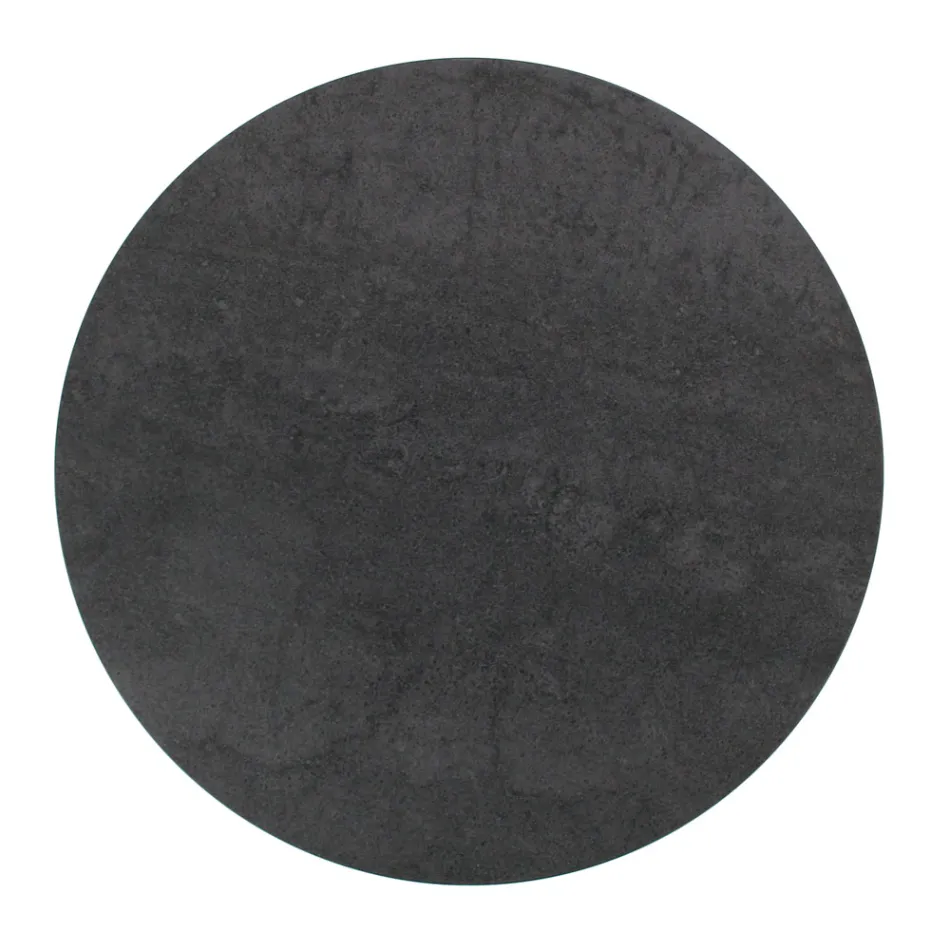 Masuta de cafea din gresie rotunda si baza cu 3 semilune Made in Italy - Arepa Viadurini