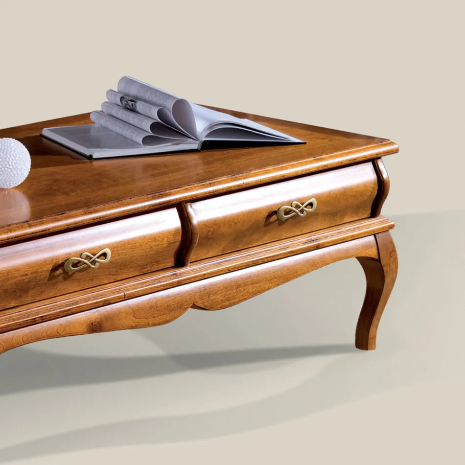 Masuta de cafea din lemn de nuc cu sertar Made in Italy - Hastings Viadurini