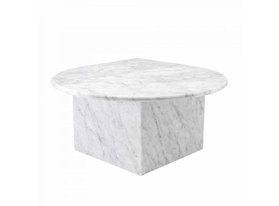Măsuță de cafea în format de marmură albă de Carrara din 3 bucăți - Marsala Viadurini