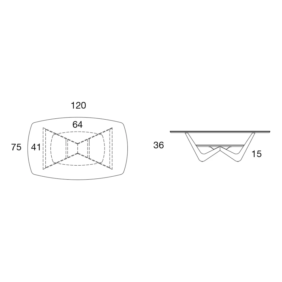 Masuta de cafea din metal Blat din ceramica cu depozitare - Emirate Viadurini