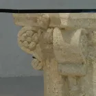 Piatră și masă de cafea din sticlă cu un design clasic Balos Viadurini