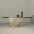 Piatră și masă de cafea din sticlă cu un design clasic Mytros Viadurini