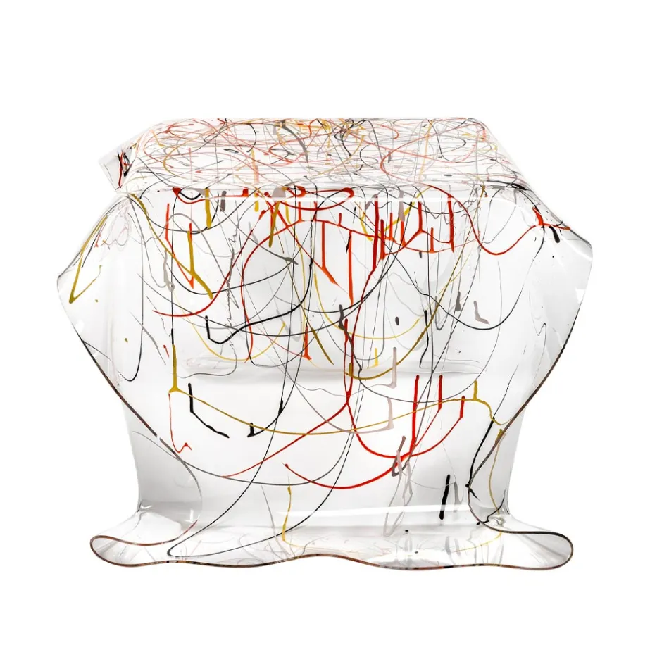 Masuta de cafea din plexiglas imbracata manual Made in Italy - Pippo Viadurini