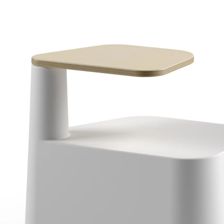 Masuta de cafea din polietilena si lemn de mesteacan Made in Italy - Clio Viadurini