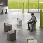 Masuta de cafea din polietilena si lemn de mesteacan Made in Italy - Clio Viadurini