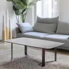 Masuta de cafea din sticla ceramica cu baza metalica vopsita - Camilo Viadurini