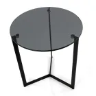 Masuta de cafea din sticla cu baza din otel Made in Italy - Aspira Viadurini