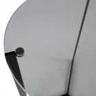 Masuta de cafea din sticla cu baza din otel Made in Italy - Aspira Viadurini