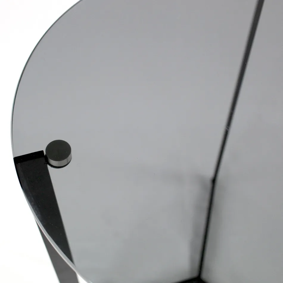 Masuta de cafea din sticla cu baza din otel Made in Italy - Aspira Viadurini