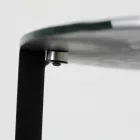 Masuta de cafea din sticla cu baza din otel Made in Italy - Aspira Viadurini