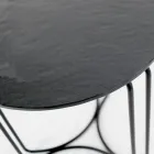 Masuta de cafea din sticla si baza cu 3 semilune Made in Italy - Arepa Viadurini