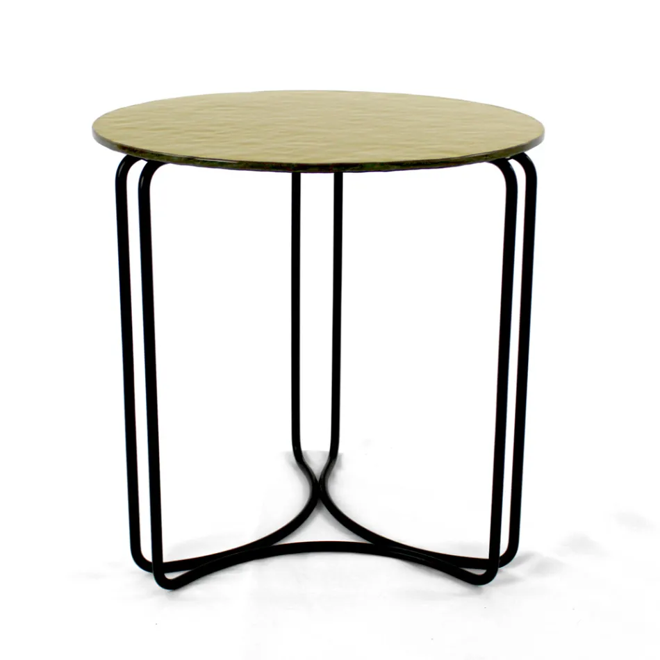 Masuta de cafea din sticla si baza cu 3 semilune Made in Italy - Arepa Viadurini