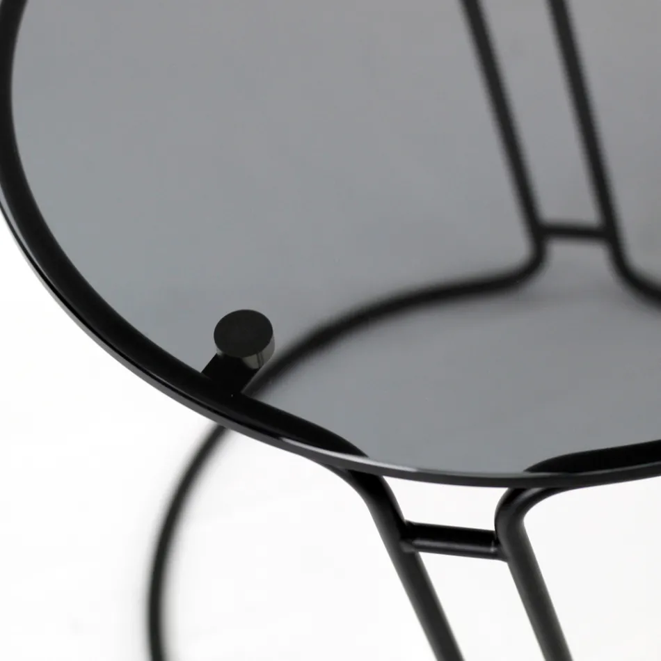 Masuta de cafea din sticla si baza rotunda Made in Italy - Tullia Viadurini