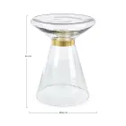 Masuta de cafea din sticla si decor din otel placat cu alama - Gabrio Viadurini