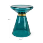 Masuta de cafea din sticla si decor din otel placat cu alama - Gabrio Viadurini