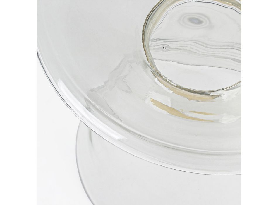 Masuta de cafea din sticla si decor din otel placat cu alama - Gabrio Viadurini