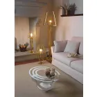 Masă de cafea din sticlă și alb sau ardezie fabricată în Italia - Olfeo Viadurini