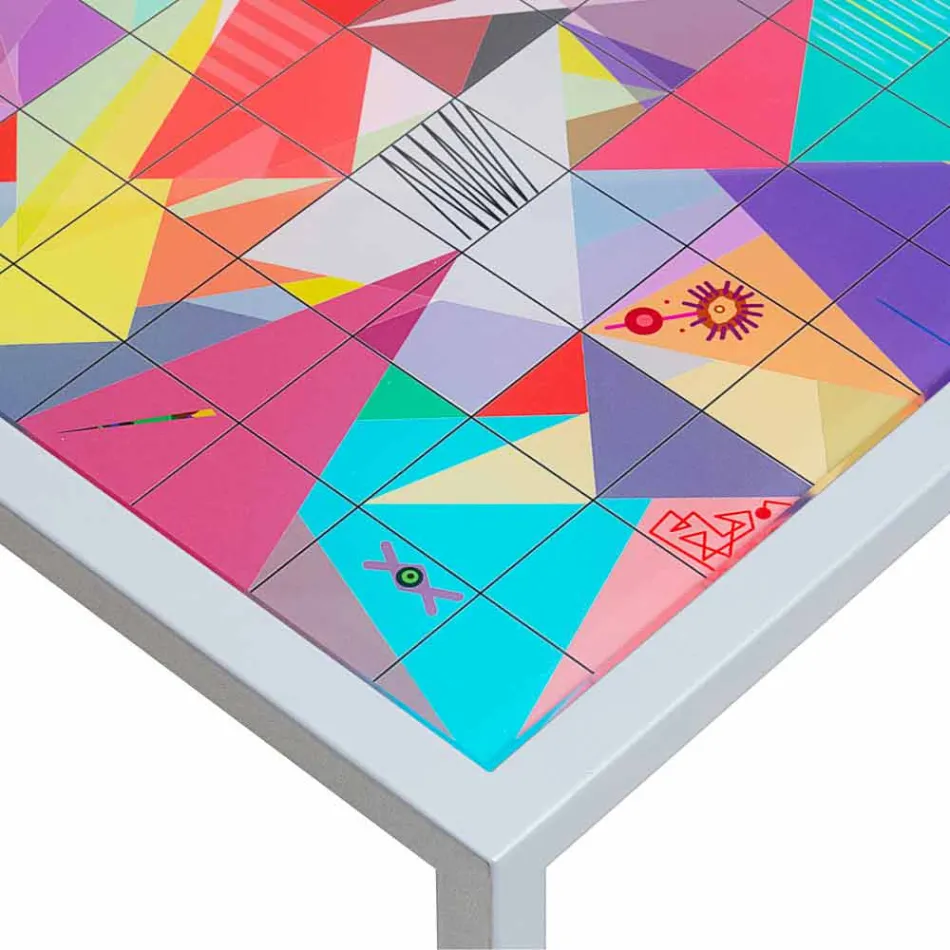 Modernă de metal cafea camera de zi 50x50cm Nina, made in Italy Viadurini