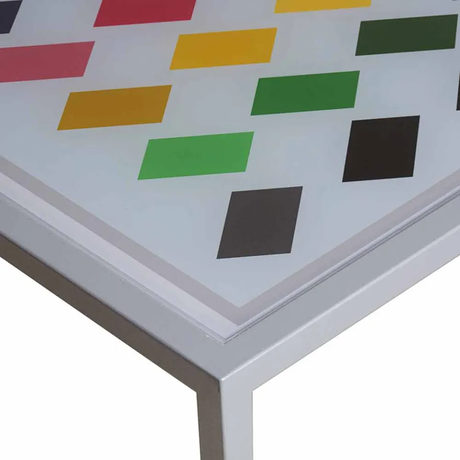 Modernă de metal cafea camera de zi 50x50cm Nina, made in Italy Viadurini