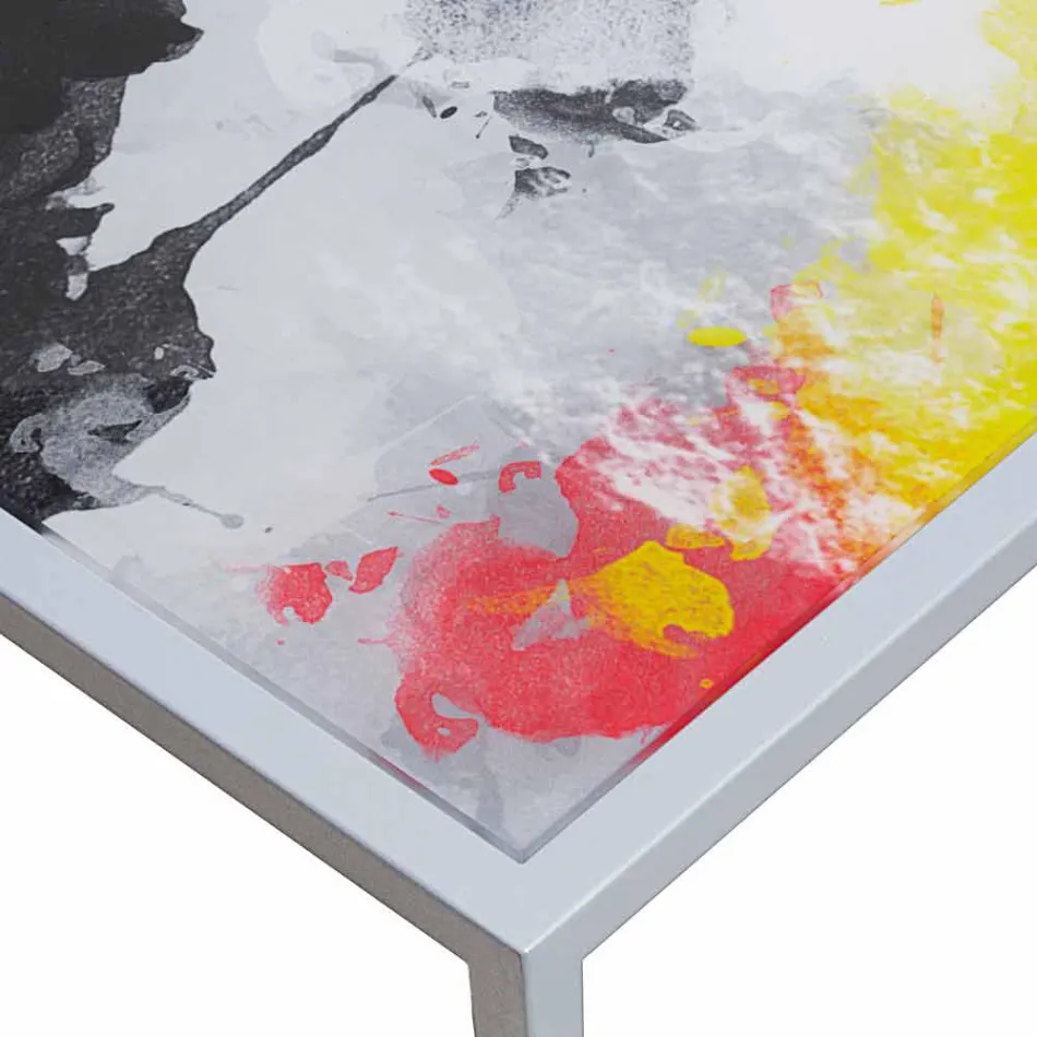 Modernă de metal cafea camera de zi 50x50cm Nina, made in Italy Viadurini