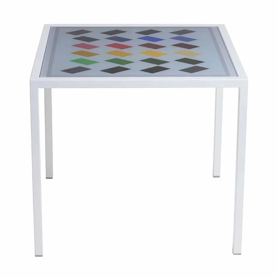 Modernă de metal cafea camera de zi 50x50cm Nina, made in Italy Viadurini