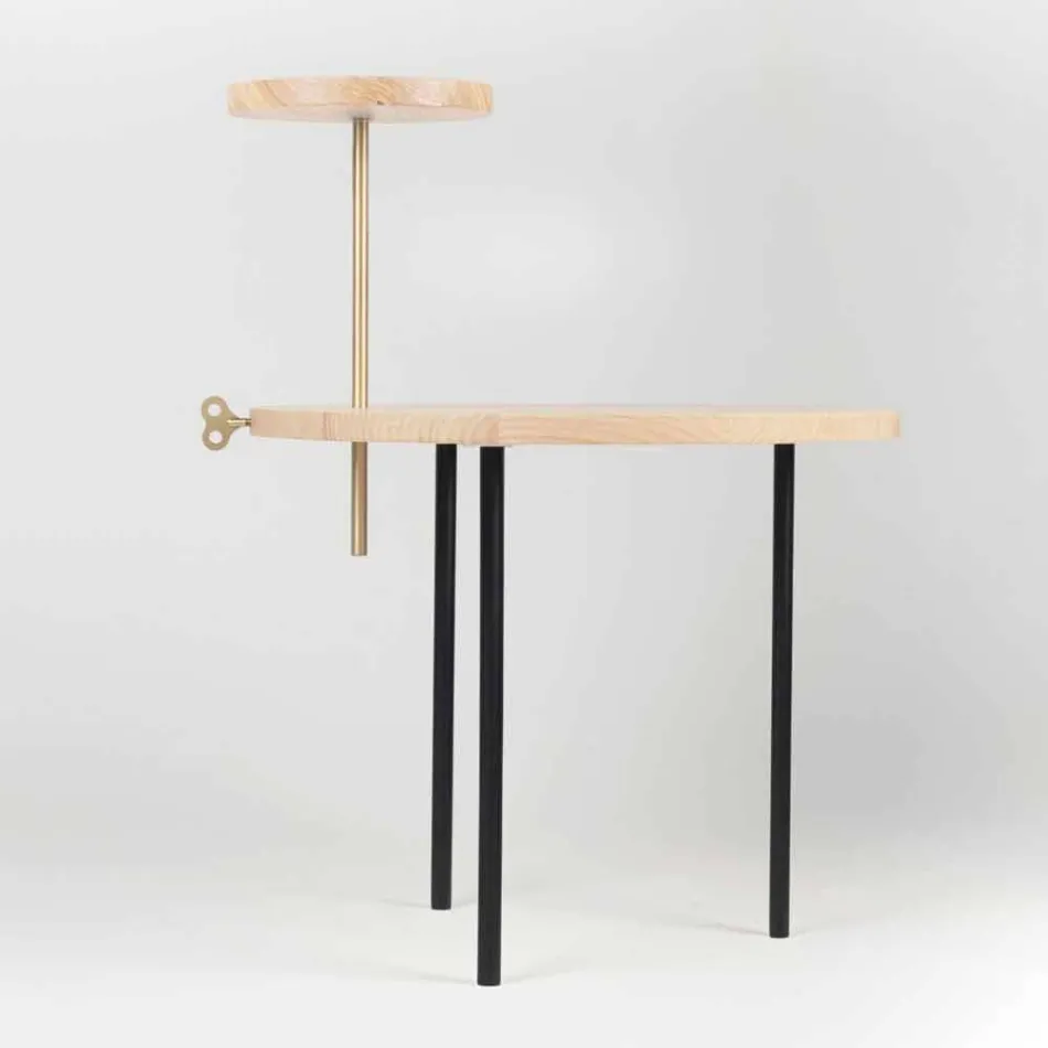 Măsuță de cafea modernă cu blat rotund din frasin Made in Italy - Velino Viadurini