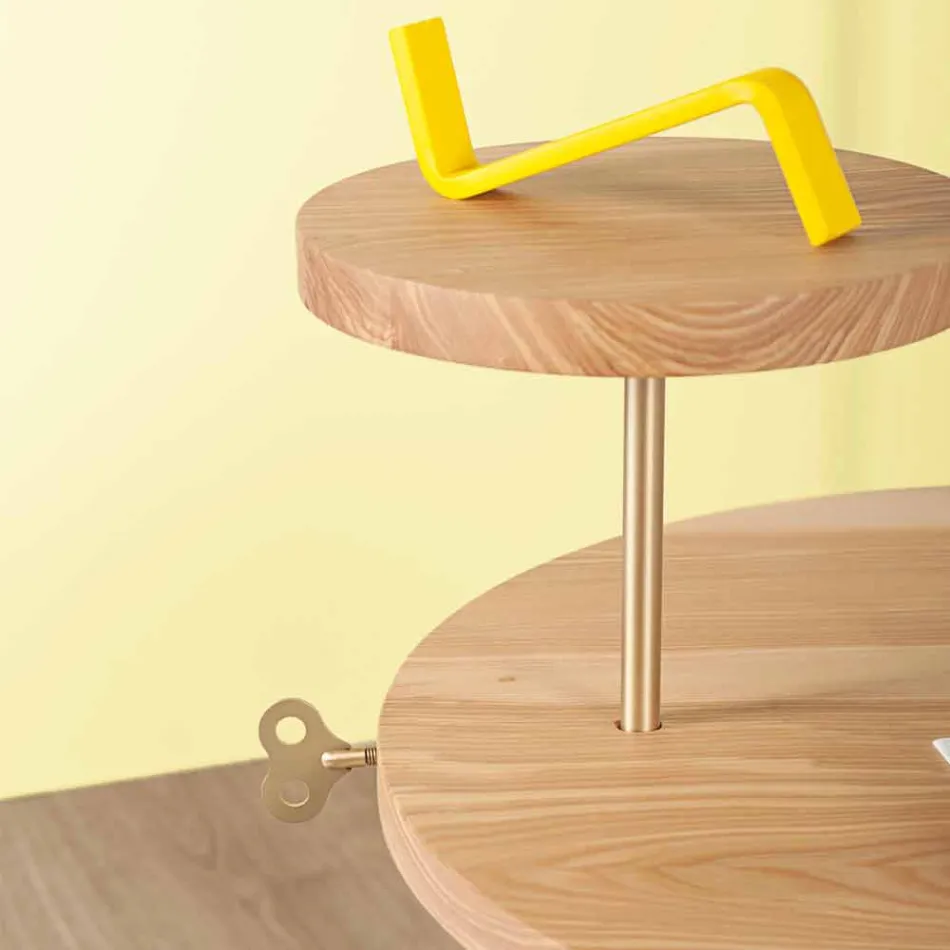 Măsuță de cafea modernă cu blat rotund din frasin Made in Italy - Velino Viadurini