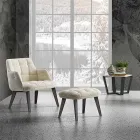 Măsuță de cafea modernă din lemn de fag și gres fabricat în Italia - Titanic Viadurini