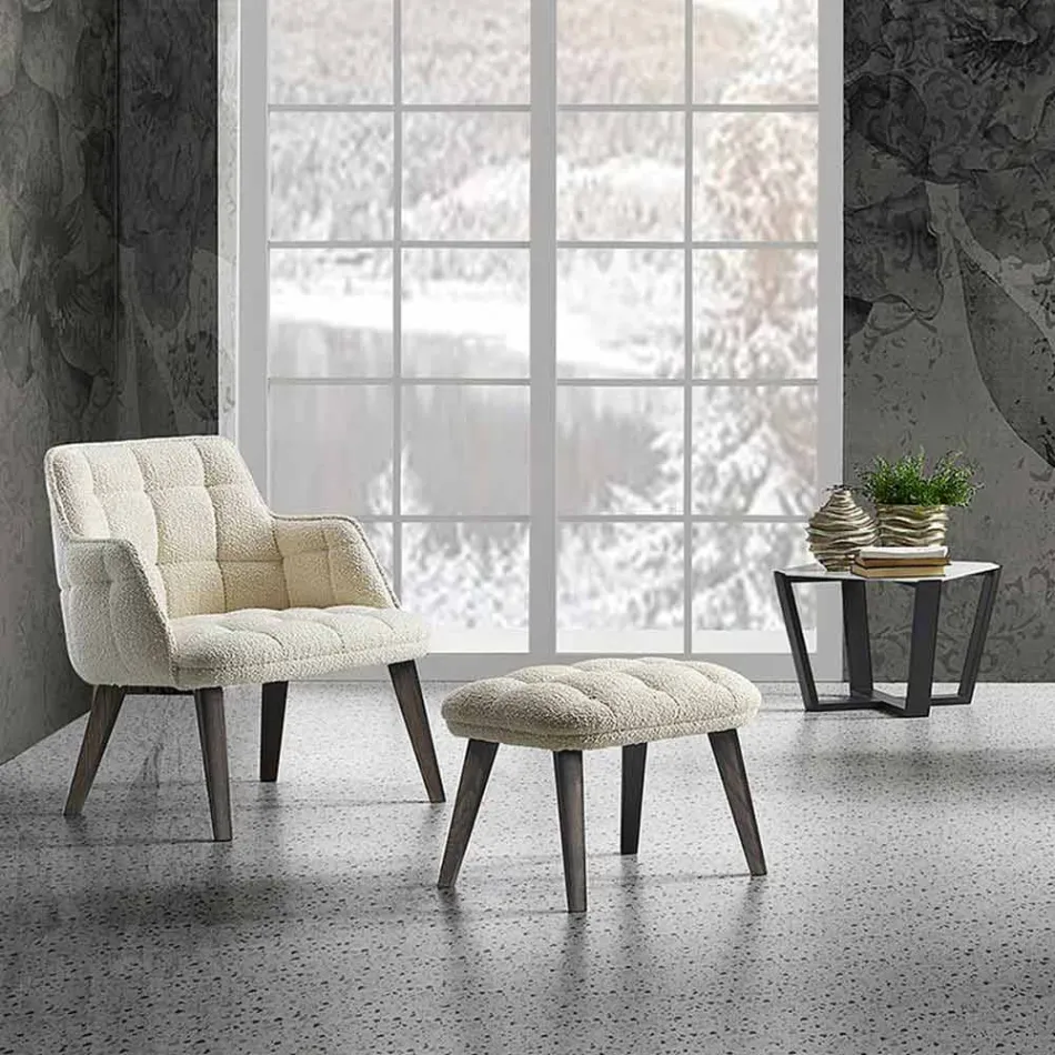 Măsuță de cafea modernă din lemn de fag și gres fabricat în Italia - Titanic Viadurini