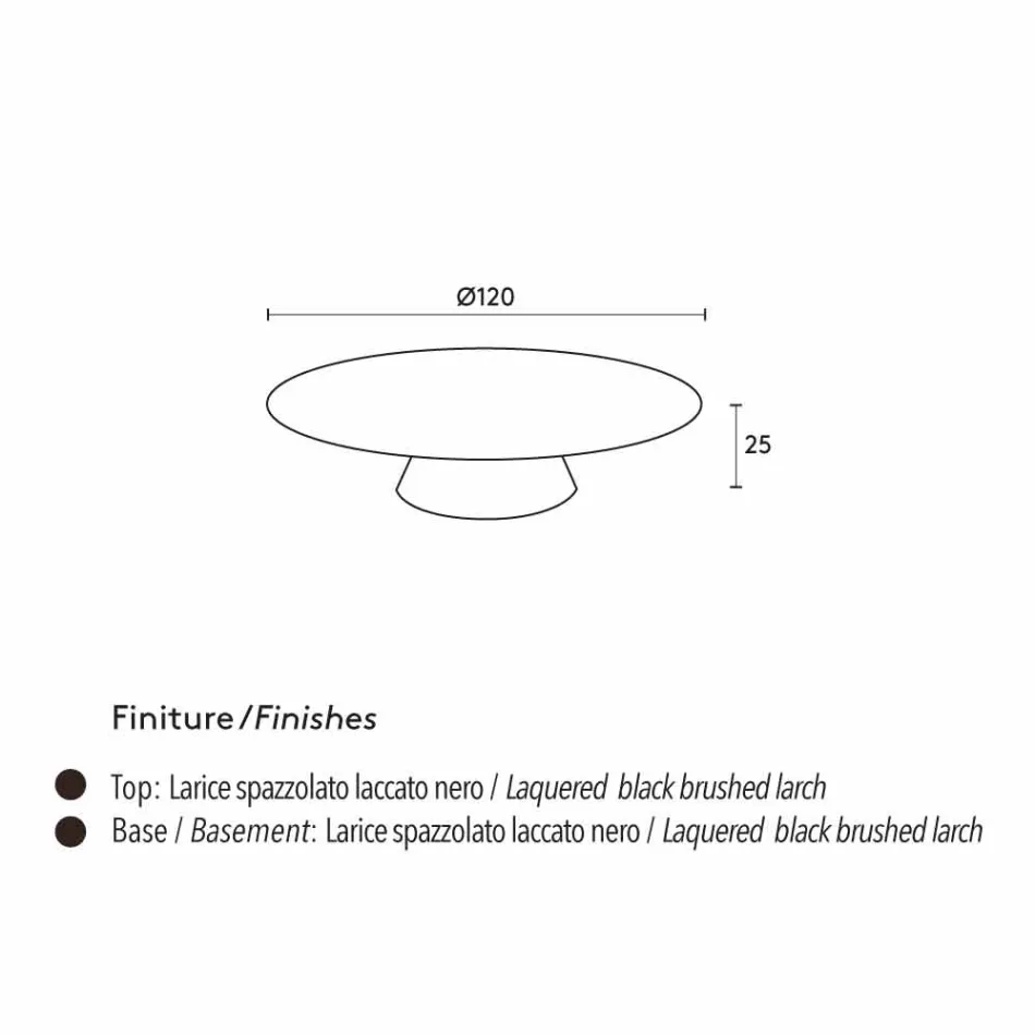 masuta de cafea modern, negru lăcuit zada Giglio Viadurini