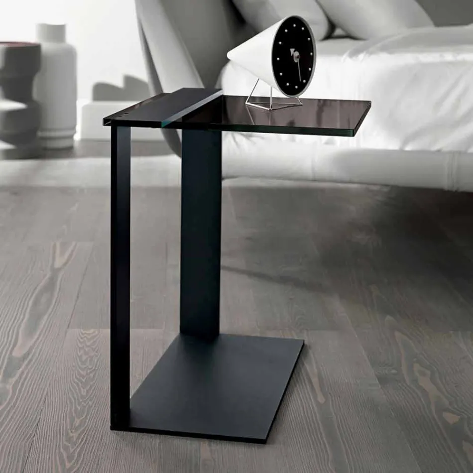 Masă de cafea modernă din metal și afumată sau din sticlă transparentă fabricată în Italia - Teilor Viadurini