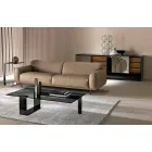 Masuta de cafea moderna cu blat din sticla afumata si baza metalica realizata in Italia - Scoby Viadurini