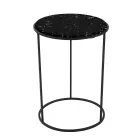 Masuta de cafea rotunda moderna din metal si marmura de inalta calitate - Raphael Viadurini