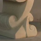 Masă de cafea ovală din piatră și design de cristal Aracne-S Viadurini