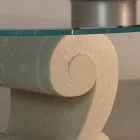 Masă de cafea ovală din piatră și design de cristal Aracne-S Viadurini