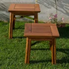 Mese de cafea în aer liber din lemn natural sau negru, 2 dimensiuni - Suzana Viadurini